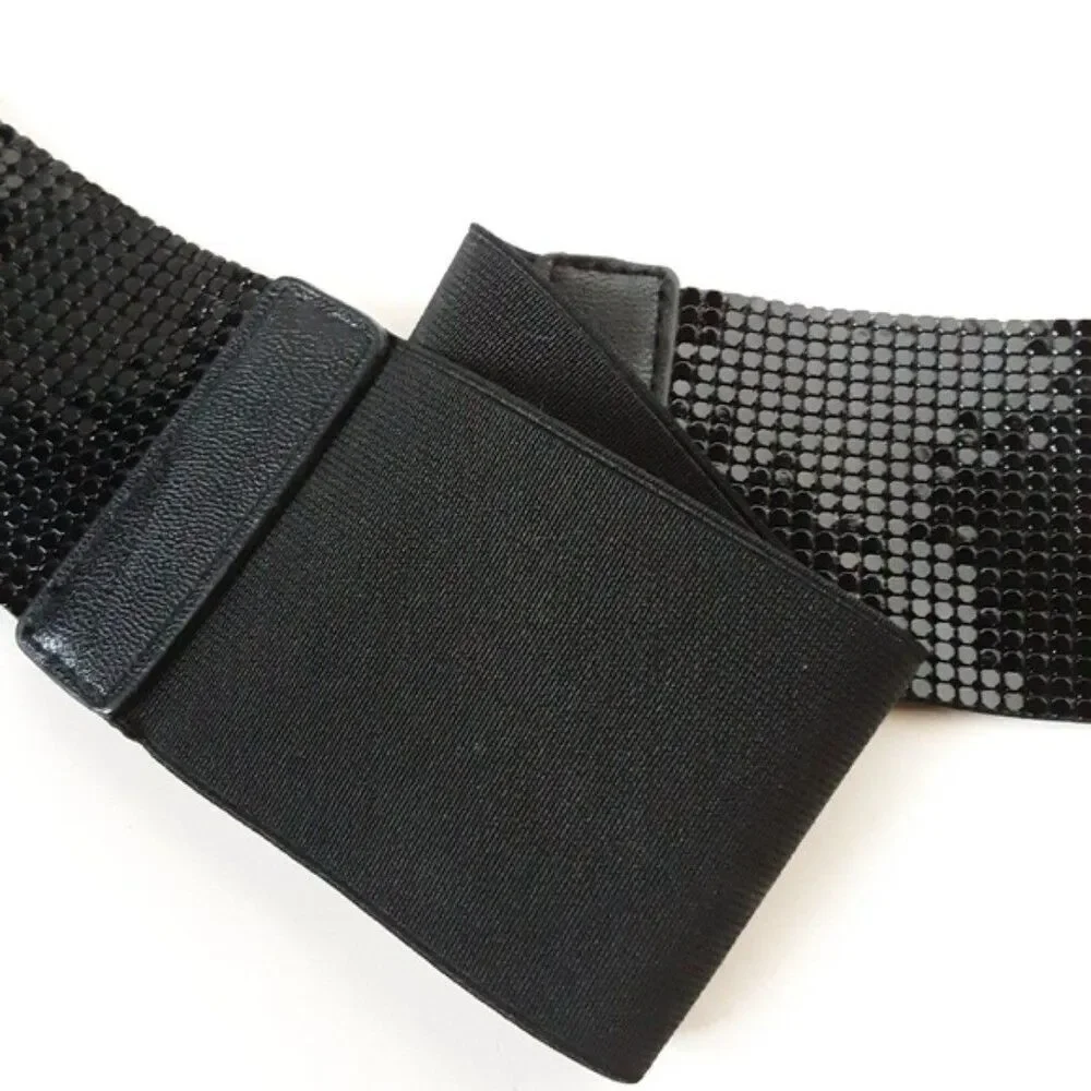 Express Women's Beaded Black Adjustable Waist Belt size XS/S